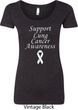 Support Lung Cancer Awareness Ladies Scoop Neck