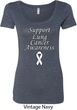 Support Lung Cancer Awareness Ladies Scoop Neck