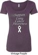 Support Lung Cancer Awareness Ladies Scoop Neck