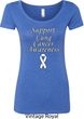 Support Lung Cancer Awareness Ladies Scoop Neck