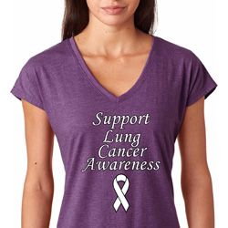 Support Lung Cancer Awareness Ladies Shirts