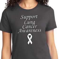 Support Lung Cancer Awareness Ladies T-shirt