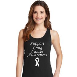 Support Lung Cancer Awareness Ladies Tank Top