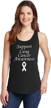 Support Lung Cancer Awareness Ladies Tank Top