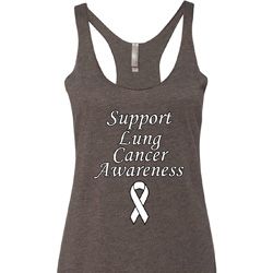 Support Lung Cancer Awareness Ladies Tri Blend Racerback