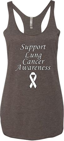 Support Lung Cancer Awareness Ladies Tri Blend Racerback