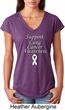 Support Lung Cancer Awareness Ladies Tri Blend V-neck