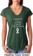 Support Lung Cancer Awareness Ladies Tri Blend V-neck