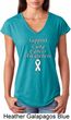 Support Lung Cancer Awareness Ladies Tri Blend V-neck