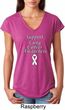 Support Lung Cancer Awareness Ladies Tri Blend V-neck