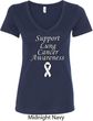 Support Lung Cancer Awareness Ladies V-Neck