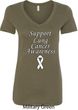 Support Lung Cancer Awareness Ladies V-Neck