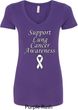 Support Lung Cancer Awareness Ladies V-Neck