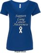 Support Lung Cancer Awareness Ladies V-Neck