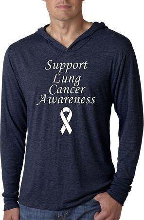 Support Lung Cancer Awareness Lightweight Hoodie Tee