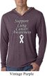 Support Lung Cancer Awareness Lightweight Hoodie Tee