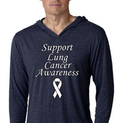 Support Lung Cancer Awareness Lightweight Hoodie Tee