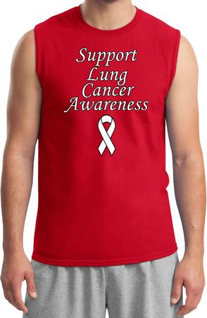 Support Lung Cancer Awareness Muscle Shirt