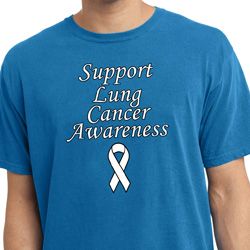 Support Lung Cancer Awareness Pigment Dyed Shirt