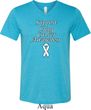 Support Lung Cancer Awareness Tri Blend V-neck