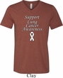 Support Lung Cancer Awareness Tri Blend V-neck