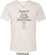 Support Lung Cancer Awareness Tri Blend V-neck