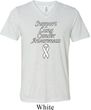 Support Lung Cancer Awareness Tri Blend V-neck