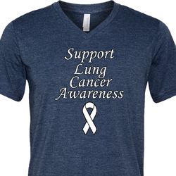 Support Lung Cancer Awareness Tri Blend V-neck