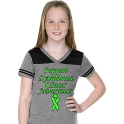 Support Lymphoma Cancer Awareness Girls Football Shirt
