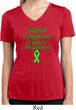 Support Lymphoma Cancer Awareness Ladies Dry Wicking V-neck