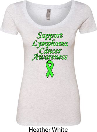 Support Lymphoma Cancer Awareness Ladies Scoop Neck