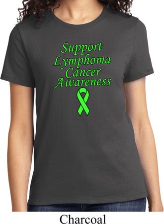 Support Lymphoma Cancer Awareness Ladies T-shirt