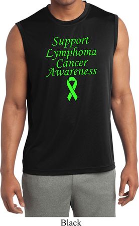 Support Lymphoma Cancer Awareness Sleeveless Dry Wicking Shirt