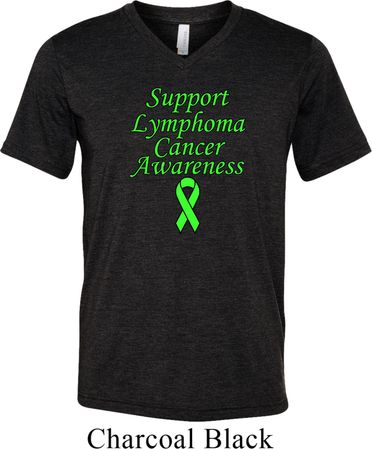 Support Lymphoma Cancer Awareness Tri Blend V-neck