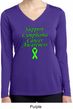Support Lymphoma Cancer Ladies Dry Wicking Long Sleeve