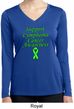 Support Lymphoma Cancer Ladies Dry Wicking Long Sleeve