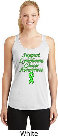 Support Lymphoma Cancer Ladies Dry Wicking Racerback