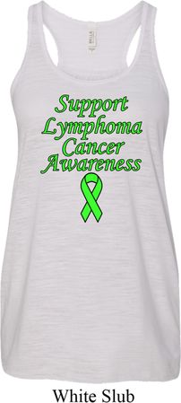 Support Lymphoma Cancer Ladies Flowy Racerback