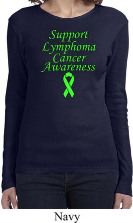 Support Lymphoma Cancer Ladies Long Sleeve