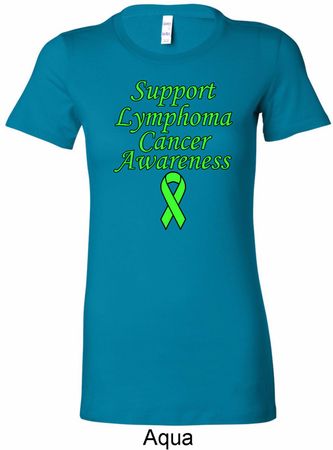 Support Lymphoma Cancer Ladies Longer Length Shirt