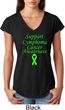 Support Lymphoma Cancer Ladies Tri Blend V-neck