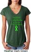 Support Lymphoma Cancer Ladies Tri Blend V-neck
