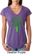 Support Lymphoma Cancer Ladies Tri Blend V-neck