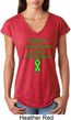 Support Lymphoma Cancer Ladies Tri Blend V-neck