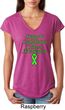 Support Lymphoma Cancer Ladies Tri Blend V-neck