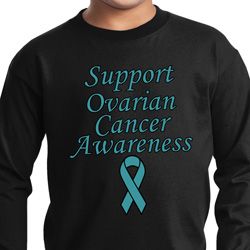 Support Ovarian Cancer Awareness Kids Long Sleeve