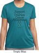Support Ovarian Cancer Awareness Ladies Dry Wicking T-shirt