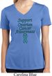 Support Ovarian Cancer Awareness Ladies Dry Wicking V-neck