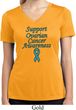 Support Ovarian Cancer Awareness Ladies Dry Wicking V-neck