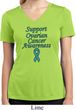Support Ovarian Cancer Awareness Ladies Dry Wicking V-neck